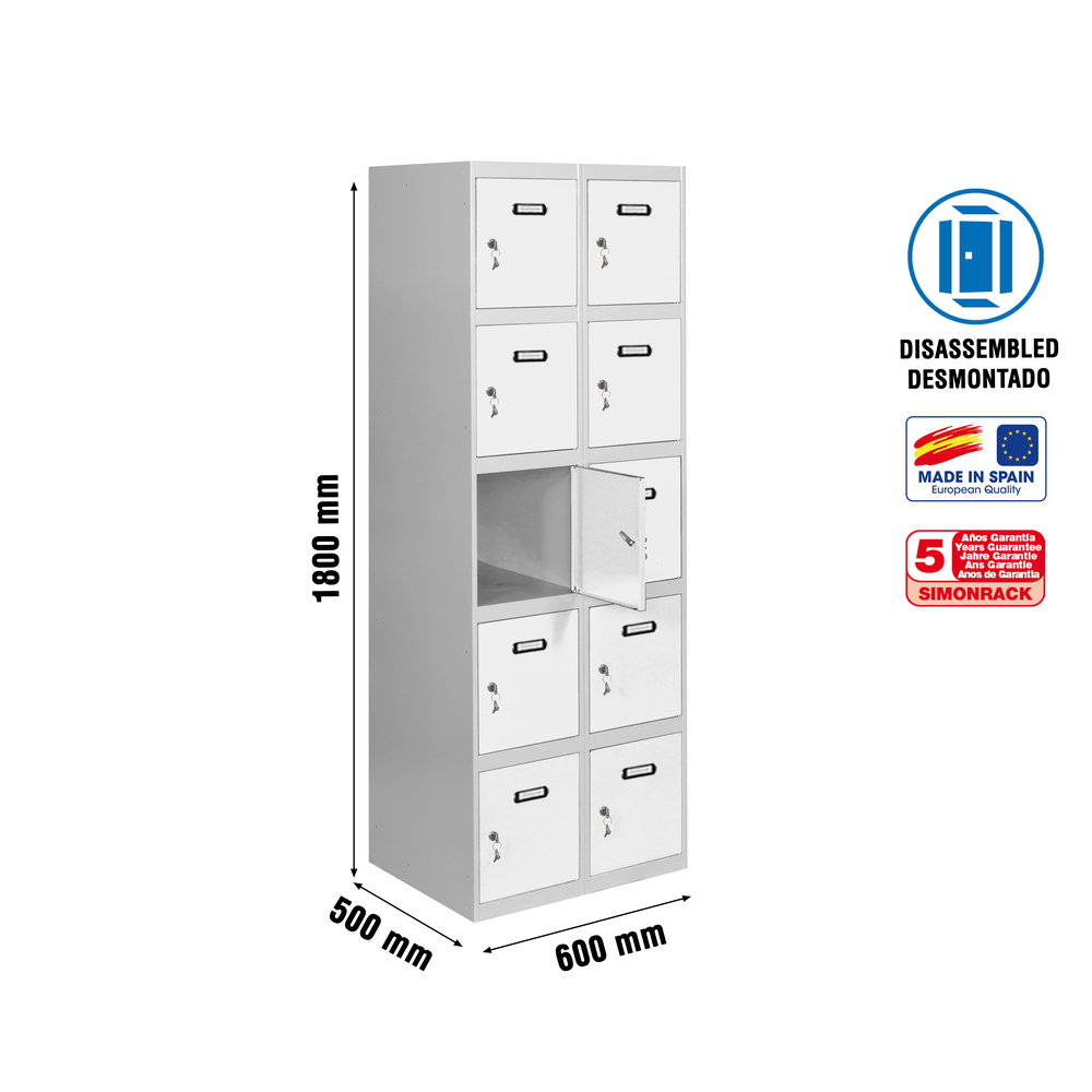 Vestiaire métallique 1800x600x500 - Gris/Bleu - SIMON RACK - 8425437130861