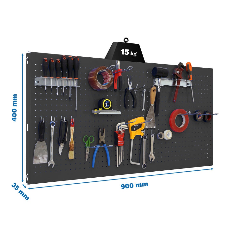 Panneau perforé pour rangement  - 400x900x35 -  Anthracite - SIMON RACK - 8425437138867