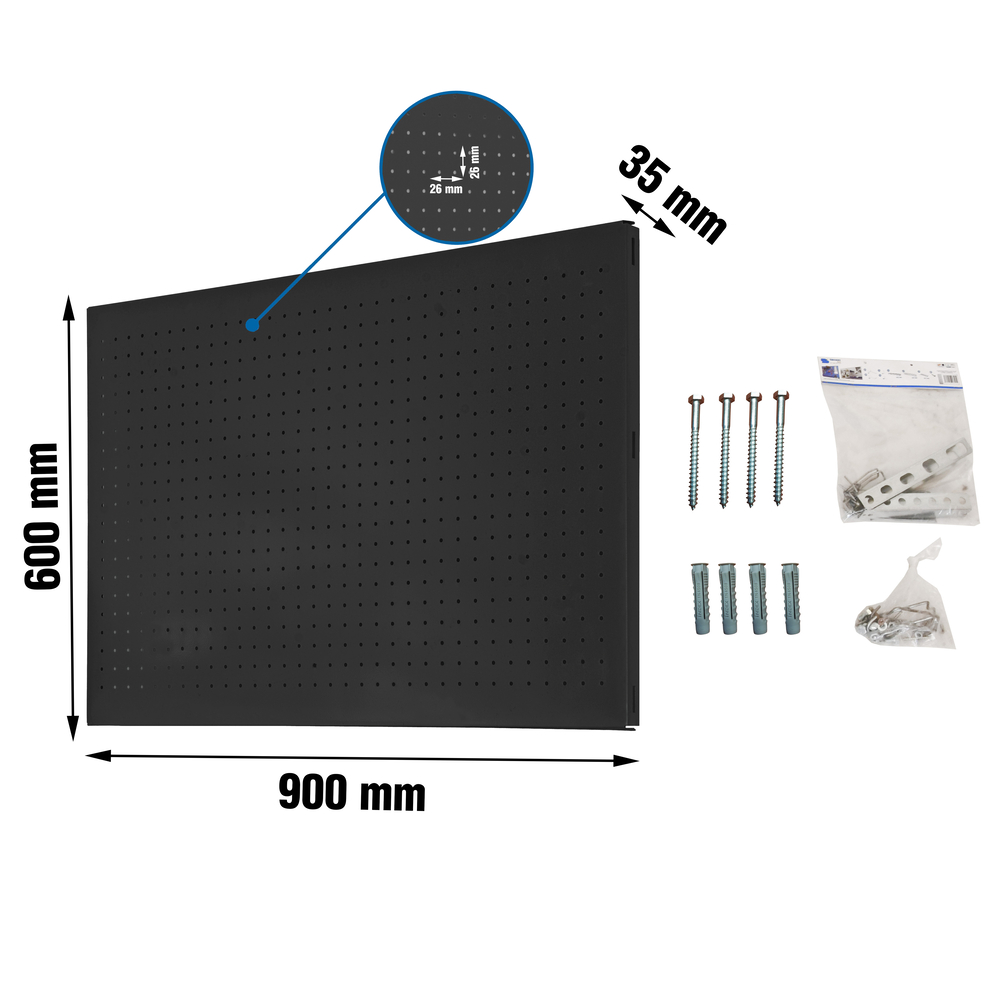 Panneau perforé pour rangement  - 600x900x35 -  Anthracite - SIMON RACK - 8425437138881