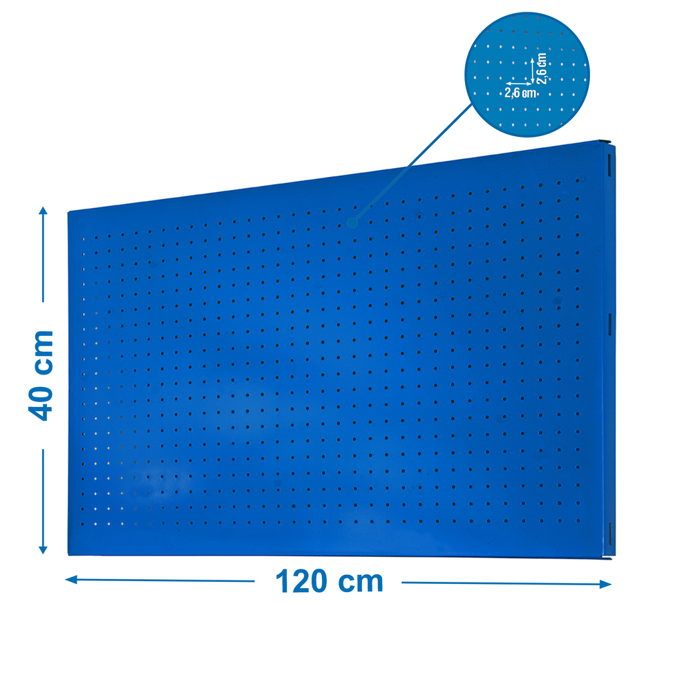 Panneau perforé 1200x400 Bleu - SIMON RACK - 8435104919354