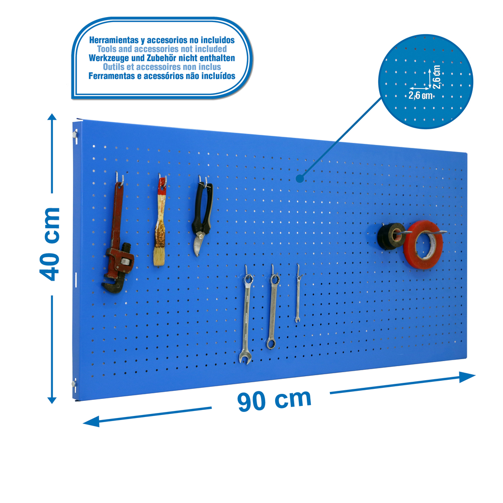 Kit établi mobile Bricolage - 400x900x35 - 1 niveau Bleu - SIMON RACK - 8435104919514