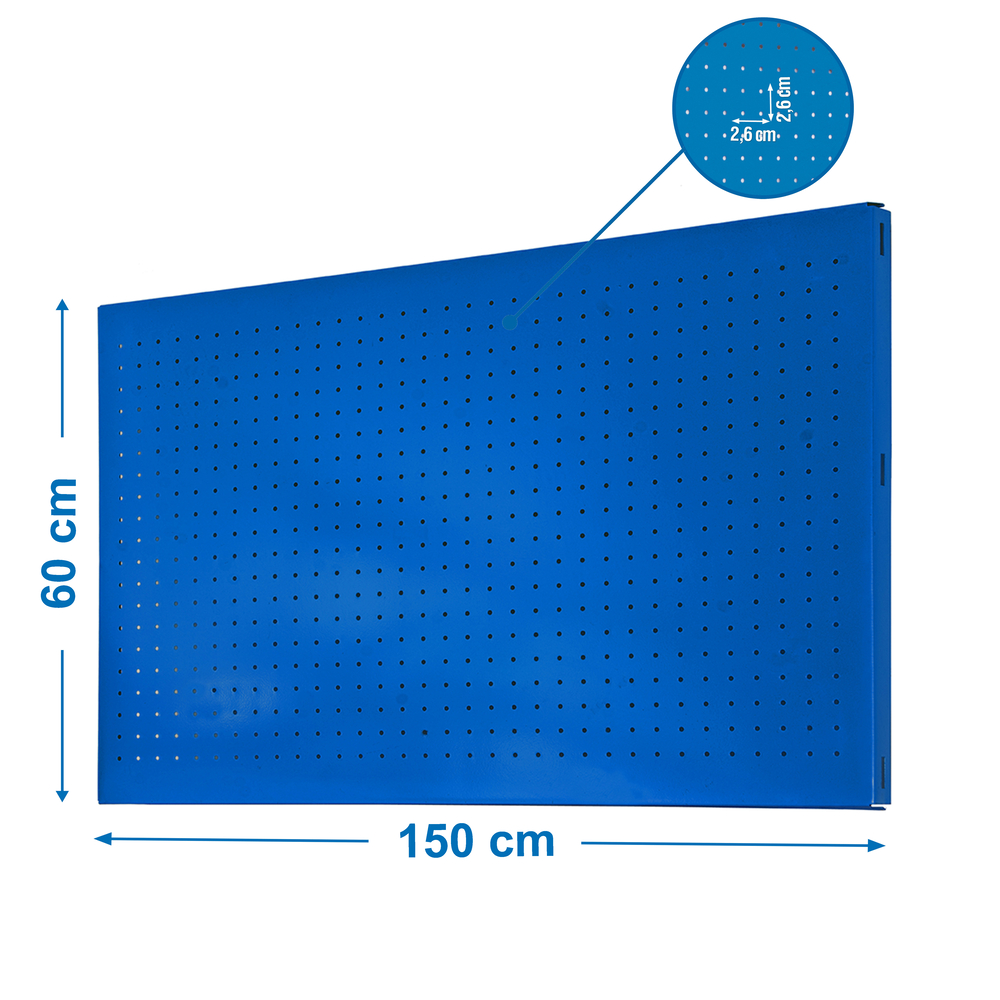 Panneau perforé 1500x600 Bleu - SIMON RACK - 8435104921661