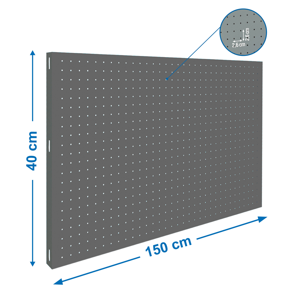 Panneau perforé 1500x400 Gris - SIMON RACK - 8435104926628
