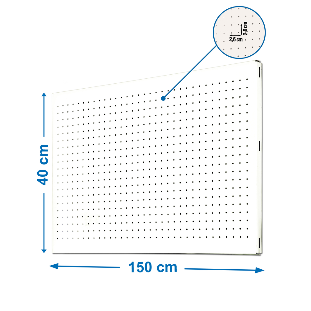 Panneau perforé 1500x400 Blanc - SIMON RACK - 8435104926635