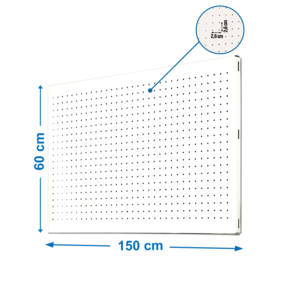 Panneau perforé 1500x600 Blanc - SIMON RACK - 8435104926673