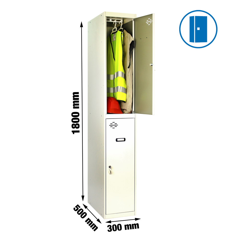 Vestiaire métallique monté 1800x300x500 - Gris - SIMON RACK - 8435104935057