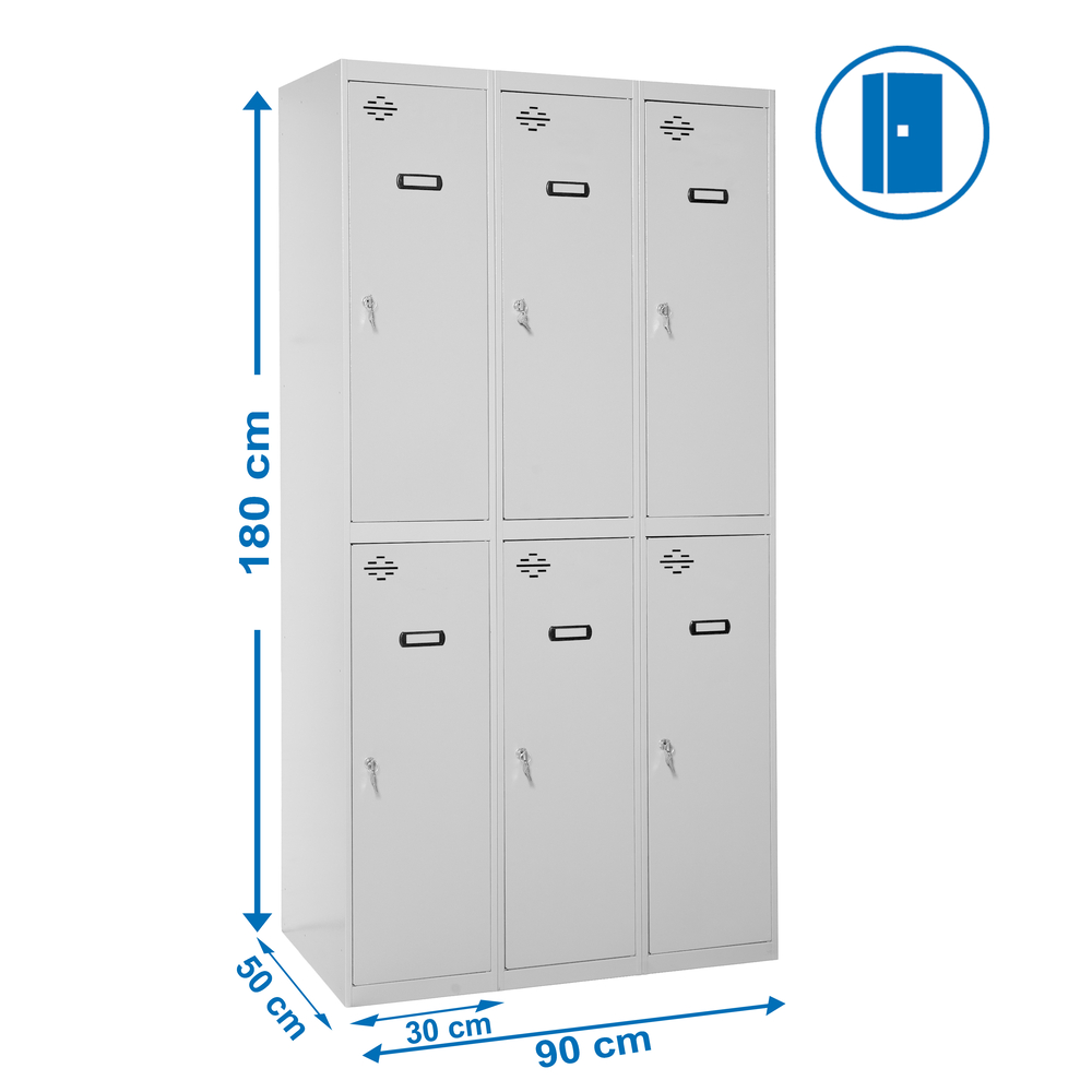 Vestiaire métallique monté 1800x900x500 - Gris - SIMON RACK - 8435104935095