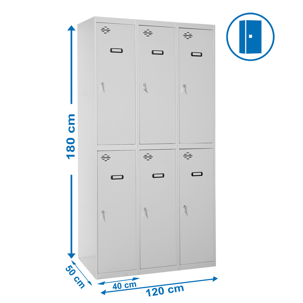 Vestiaire métallique monté 1800x1200x500 - Gris - SIMON RACK - 8435104935101