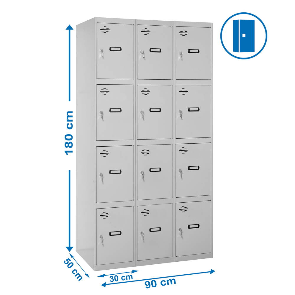 Vestiaire métallique monté 1800x900x500 - Gris - SIMON RACK - 8435104935231