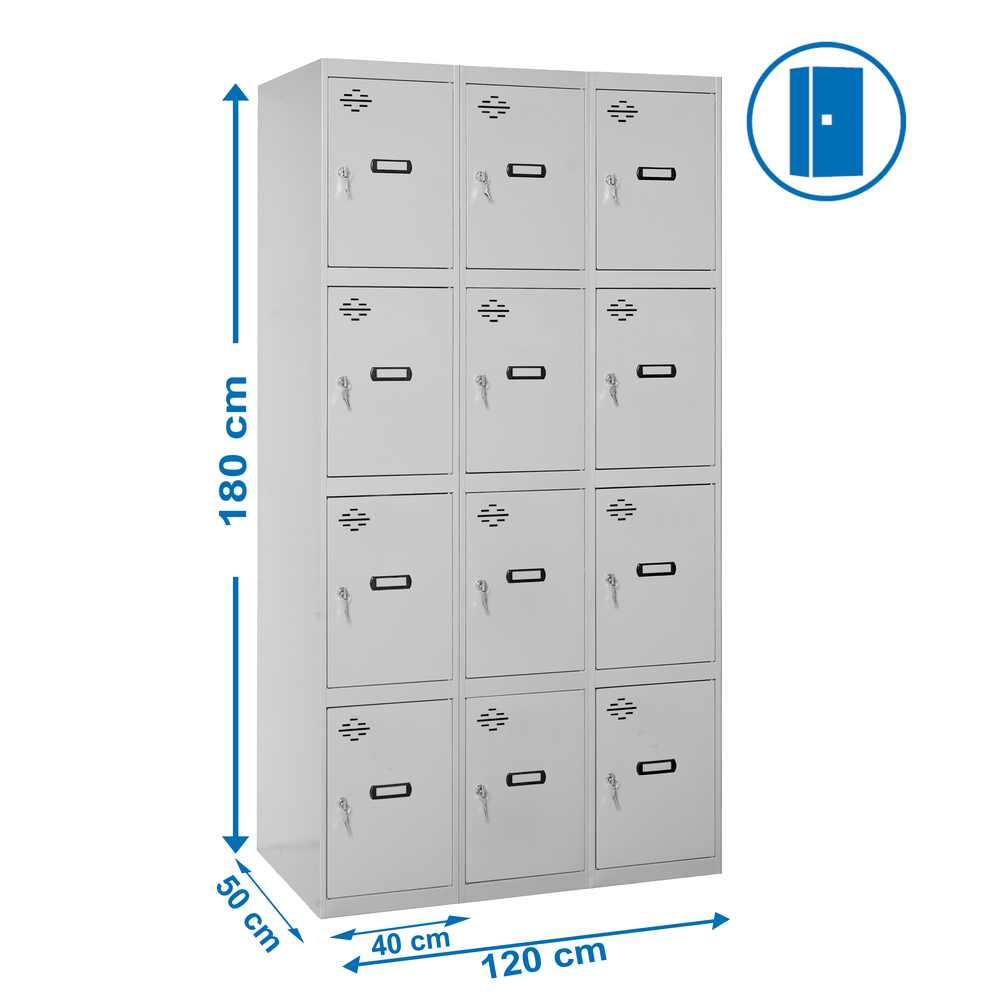 Vestiaire métallique monté 1800x1200x500 - Gris - SIMON RACK - 8435104935248