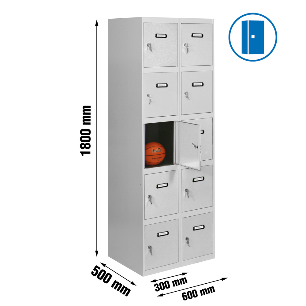 Vestiaire métallique monté 1800x600x500 - Gris - SIMON RACK - 8435104935286
