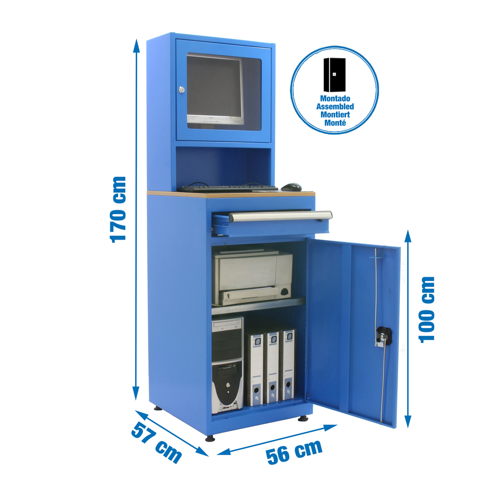 Vestiaire métallique monté 1700x560x570 - Bleu - SIMON RACK - 8435104936023
