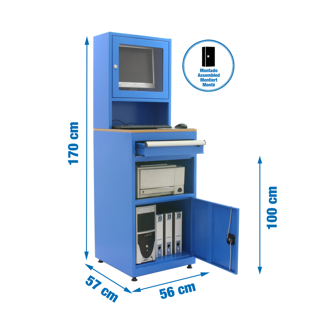Vestiaire métallique monté 1700x560x570 - Bleu - SIMON RACK - 8435104936030