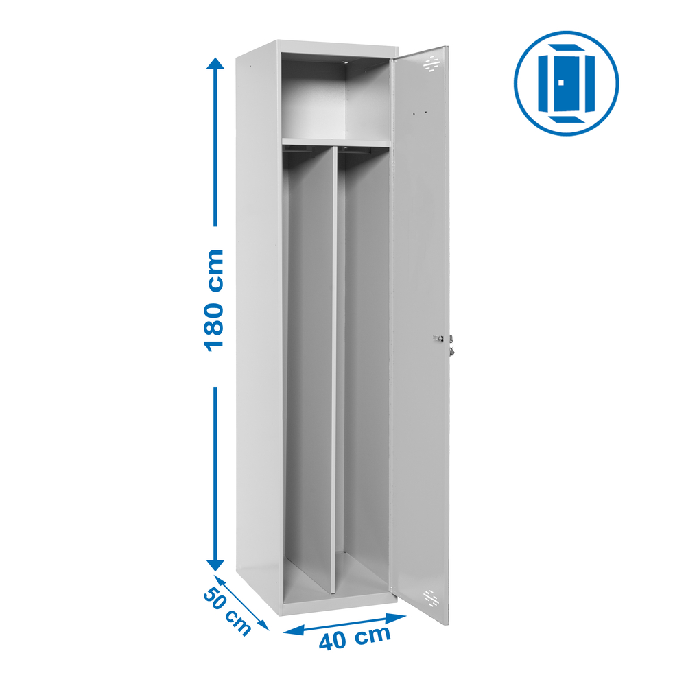 Vestiaire métallique 1800x400x500 - 1 niveau Gris - SIMON RACK - 8435104936276