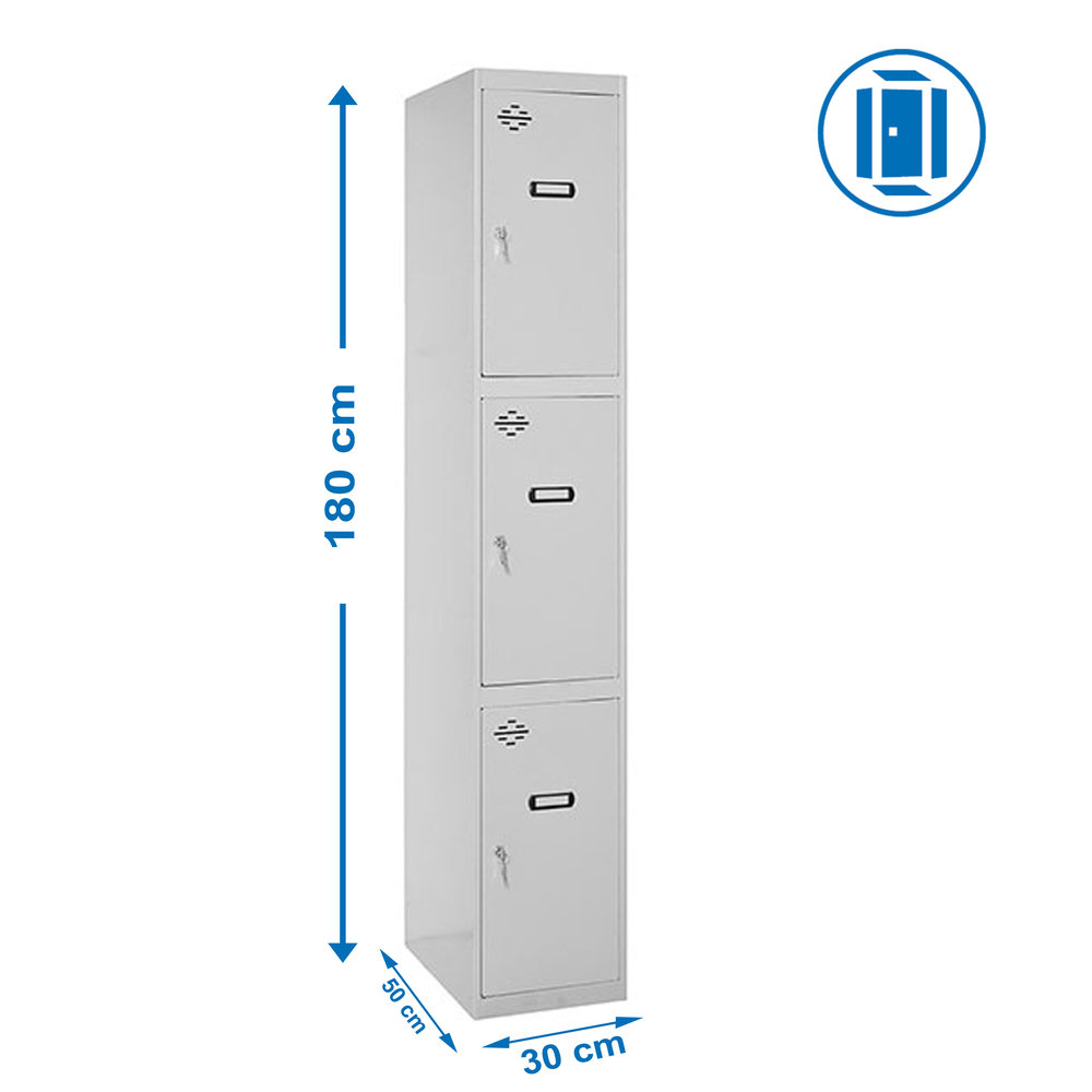 Vestiaire métallique 1800x300x500 - Gris - SIMON RACK - 8435104936290