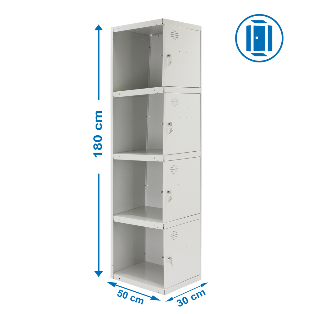 Vestiaire métallique 1800x300x500 - Gris - SIMON RACK - 8435104936344