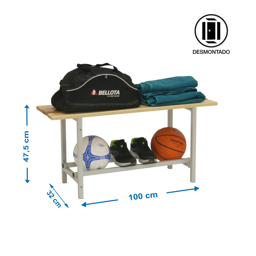 Banc de vestiaire 475x1000x320 - Bois - SIMON RACK - 8435104936436