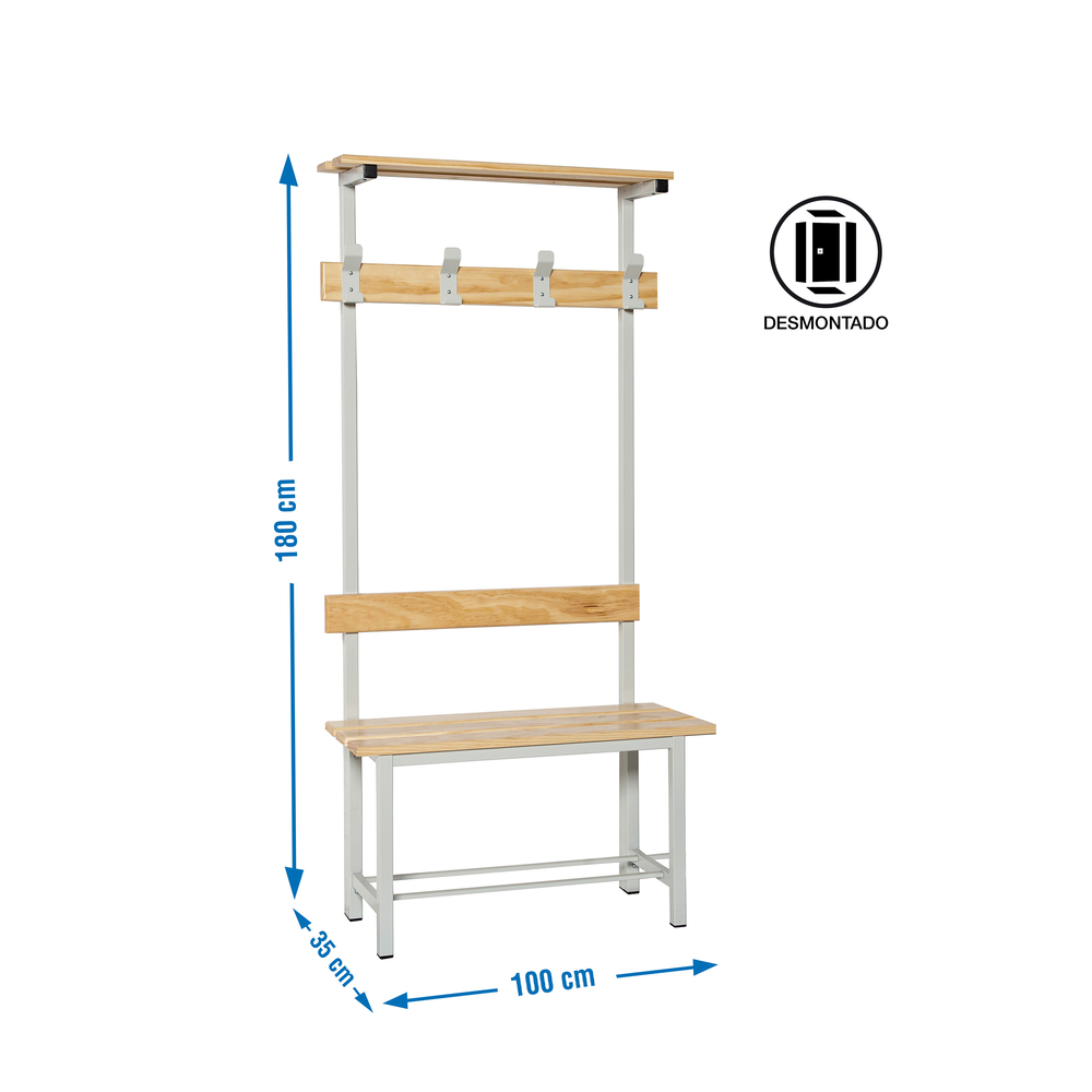 Banc de vestiaire 1800x1000x350 - - SIMON RACK - 8435104937112