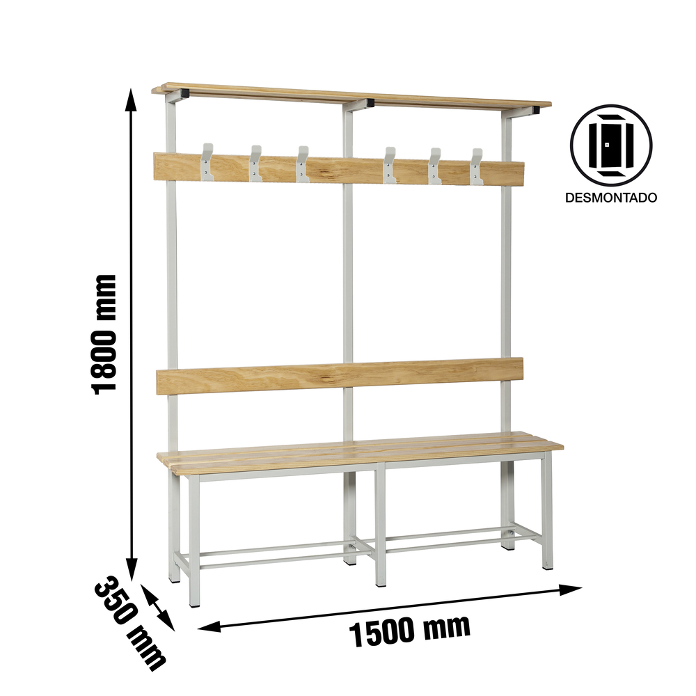 Banc de vestiaire 1500x1800x350 - - SIMON RACK - 8435104937129