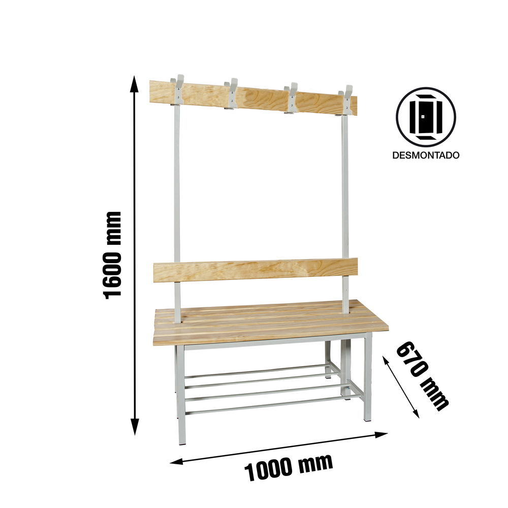 Banc de vestiaire 1000x1600x670 - - SIMON RACK - 8435104937143