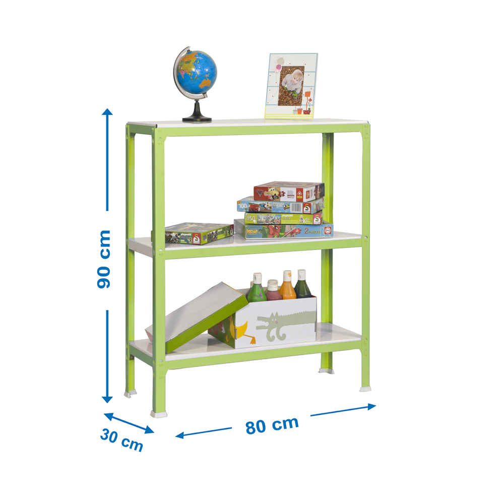 Rayonnage intérieur 900x800x300 - 3 niveaux Vert/Blanc - SIMON RACK - 8435104940006