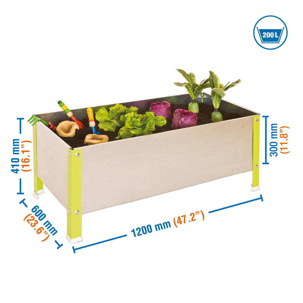 Jardinière extérieure - 410x1200x600 - 1 niveau Vert - SIMON RACK - 8435104941492