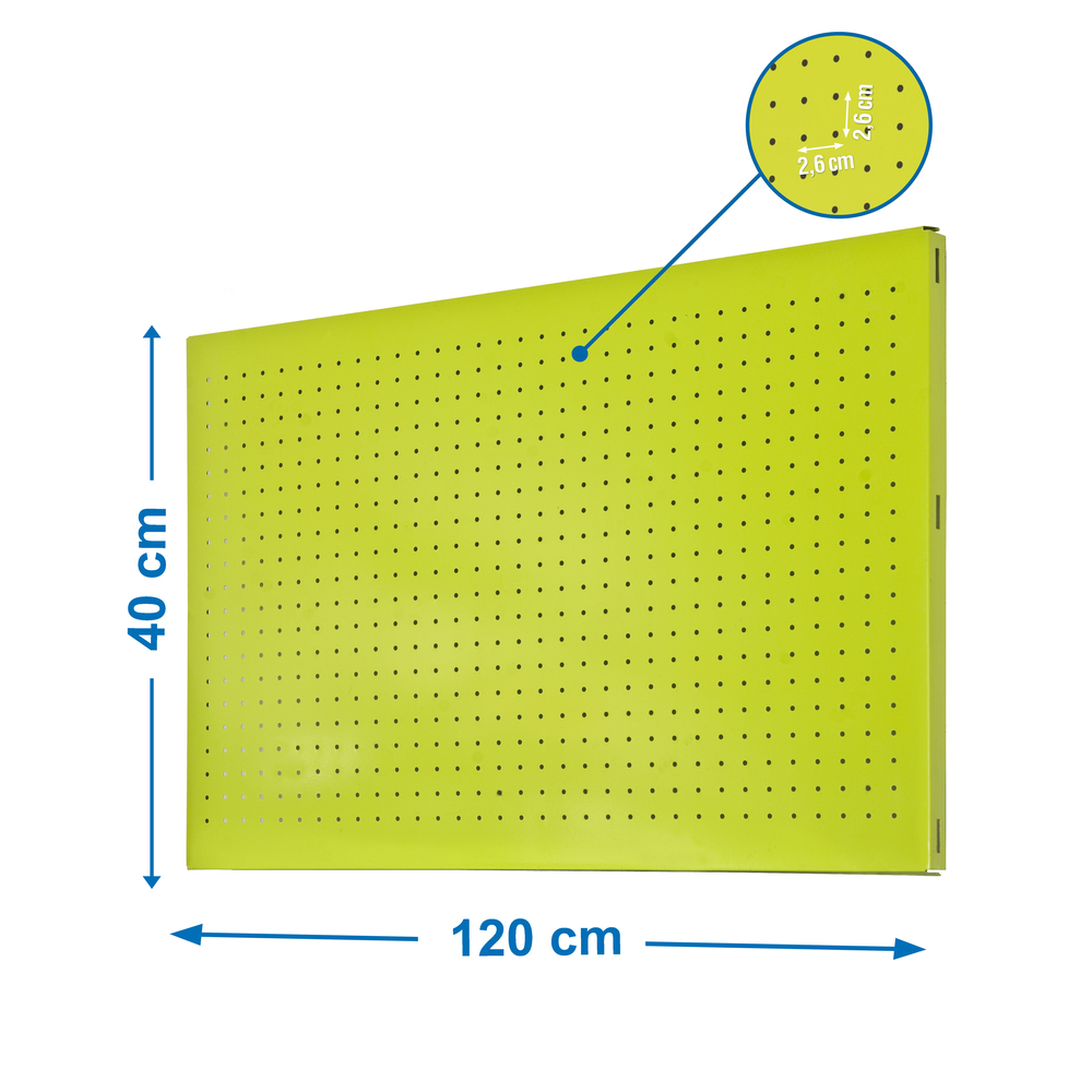 Panneau perforé pour rangement  - 400x1200x35 -  Vert - SIMON RACK - 8435104941737