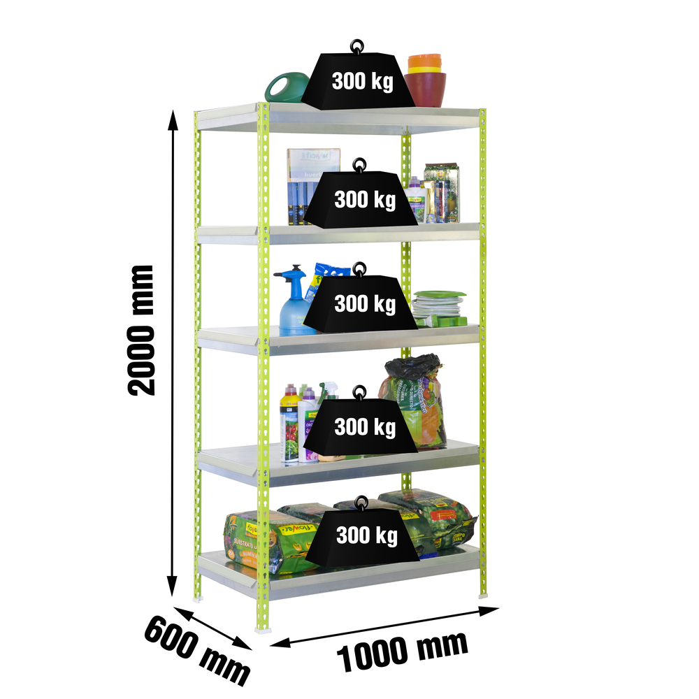 Étagère de jardin - 2000x1000x600 - 5 niveaux Vert - SIMON RACK - 8435104942437