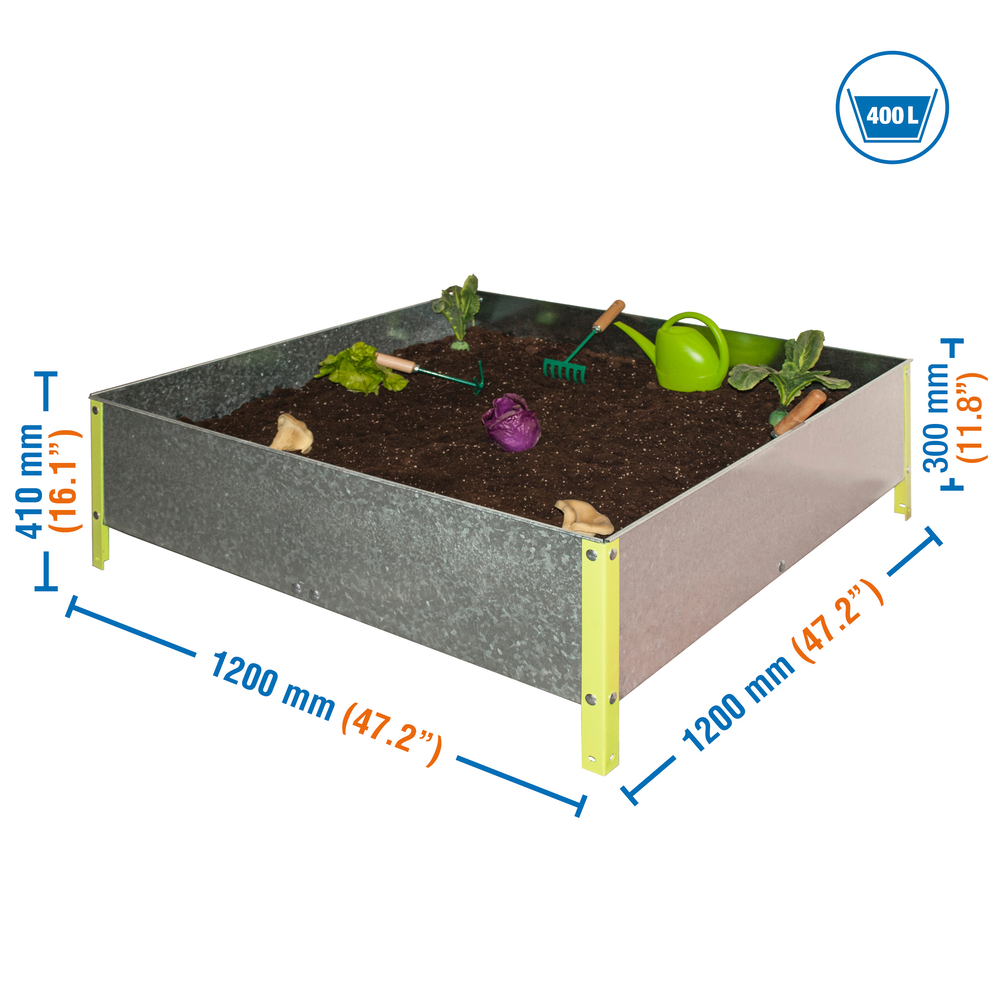 Jardinière extérieure - 410x1200x1200 - 1 niveau Vert - SIMON RACK - 8435104946176