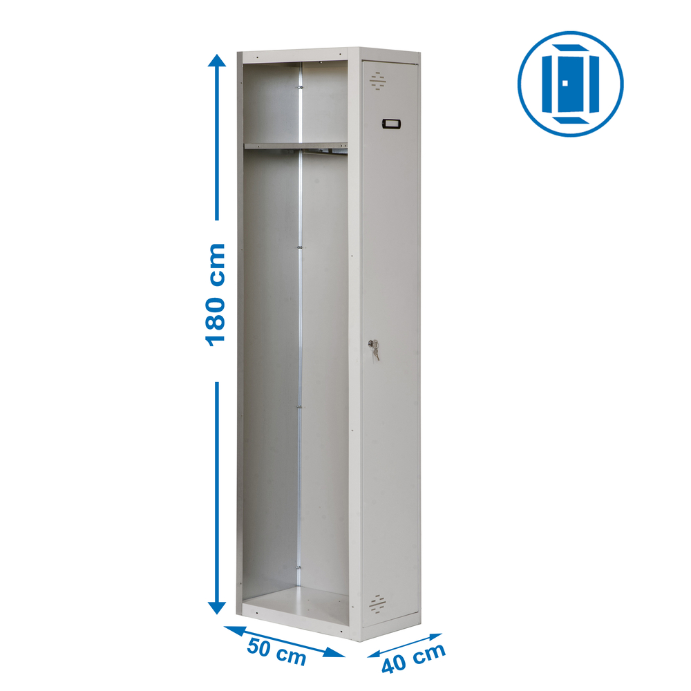 Vestiaire métallique 1800x400x500 - 1 niveau Gris - SIMON RACK - 8435104947562