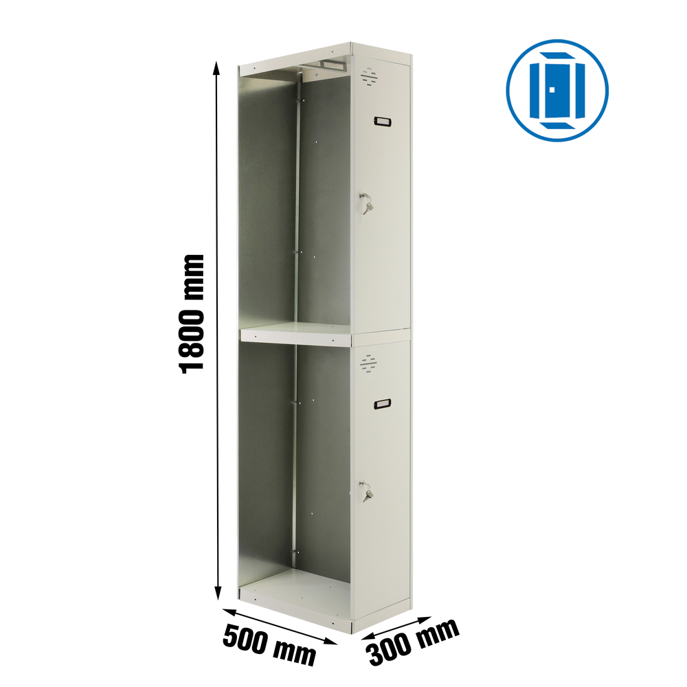 Vestiaire métallique 1800x300x500 - Gris - SIMON RACK - 8435104947586