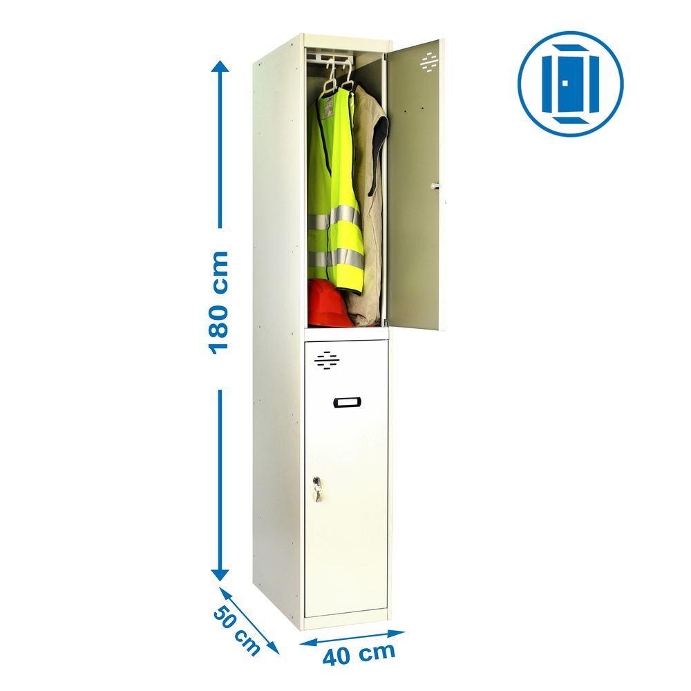 Vestiaire métallique 1800x400x500 - Gris - SIMON RACK - 8435104947593