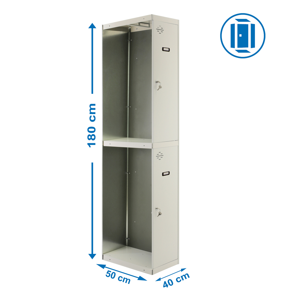 Vestiaire métallique 1800x400x500 - Gris - SIMON RACK - 8435104947609