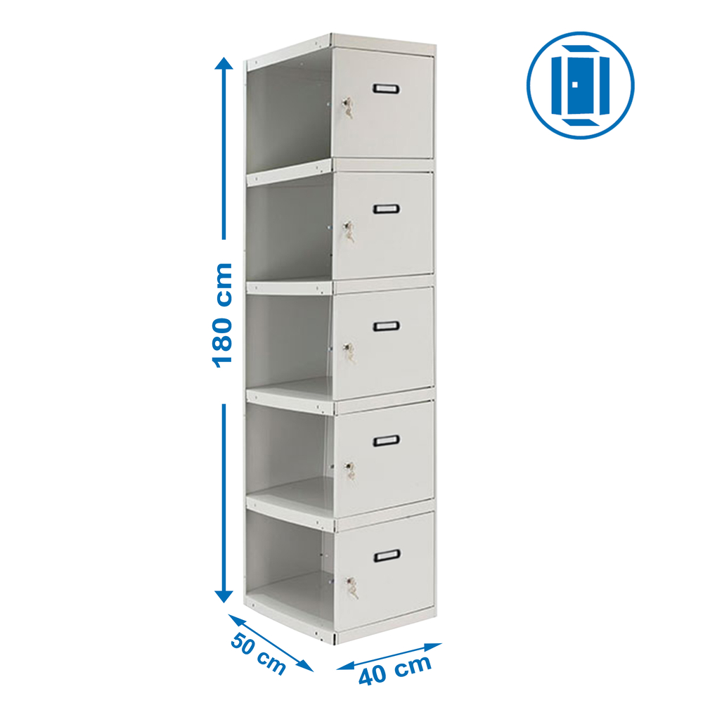 Vestiaire métallique 1800x400x500 - Gris - SIMON RACK - 8435104947722