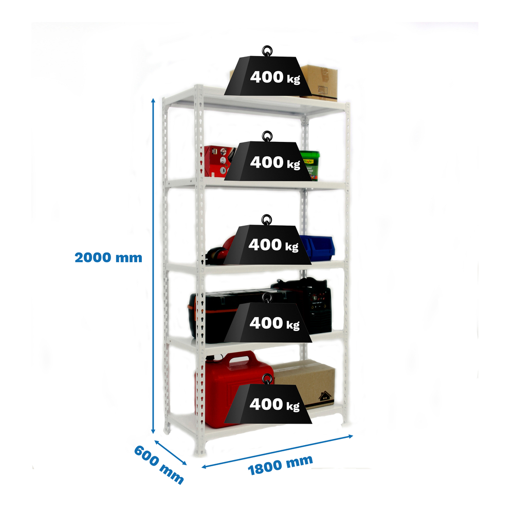 Étagère charge moyenne 400kg - 2000x1800x600 - 4 niveaux Galvanisé - SIMON RACK - 8435104949757