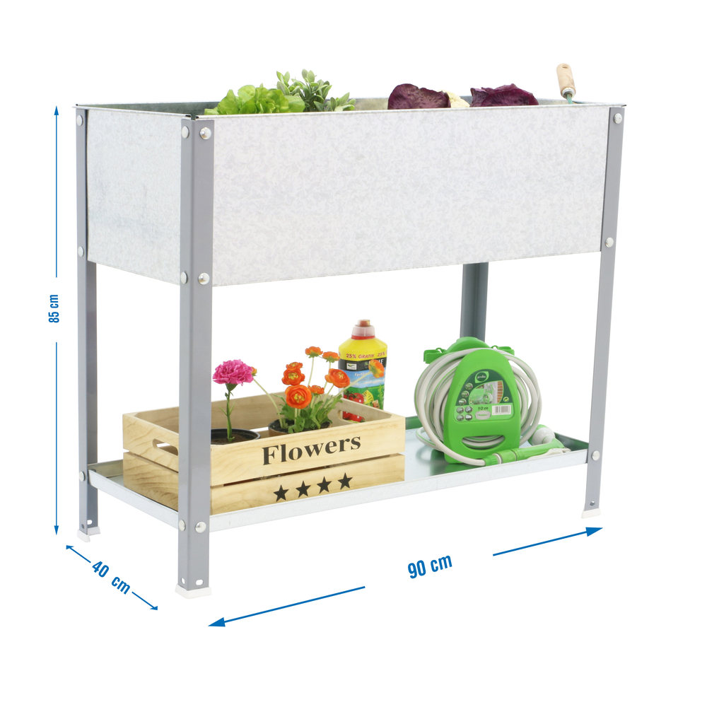 Jardinière extérieure - 850x900x400 - 2 niveaux Gris - SIMON RACK - 8435104986738
