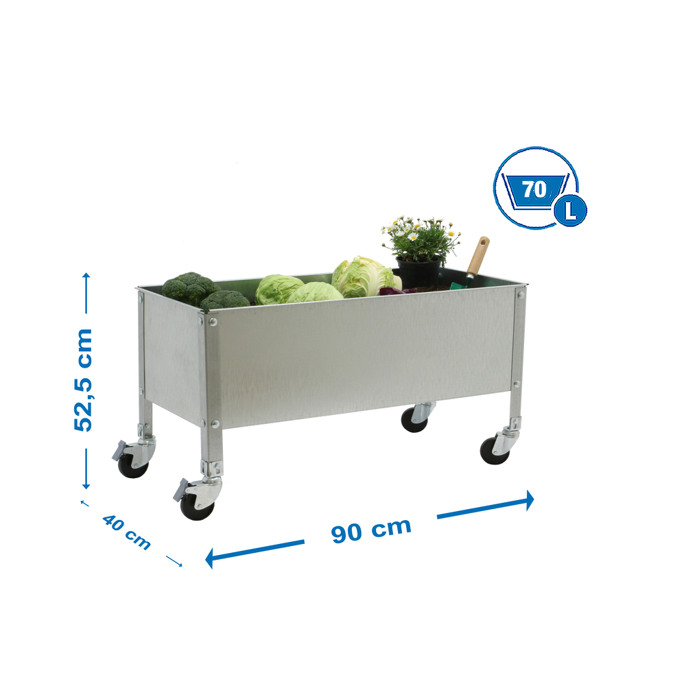 Jardinière mobile extérieure - 485x900x400 - 1 niveau Galvanisé - SIMON RACK - 8435104986851