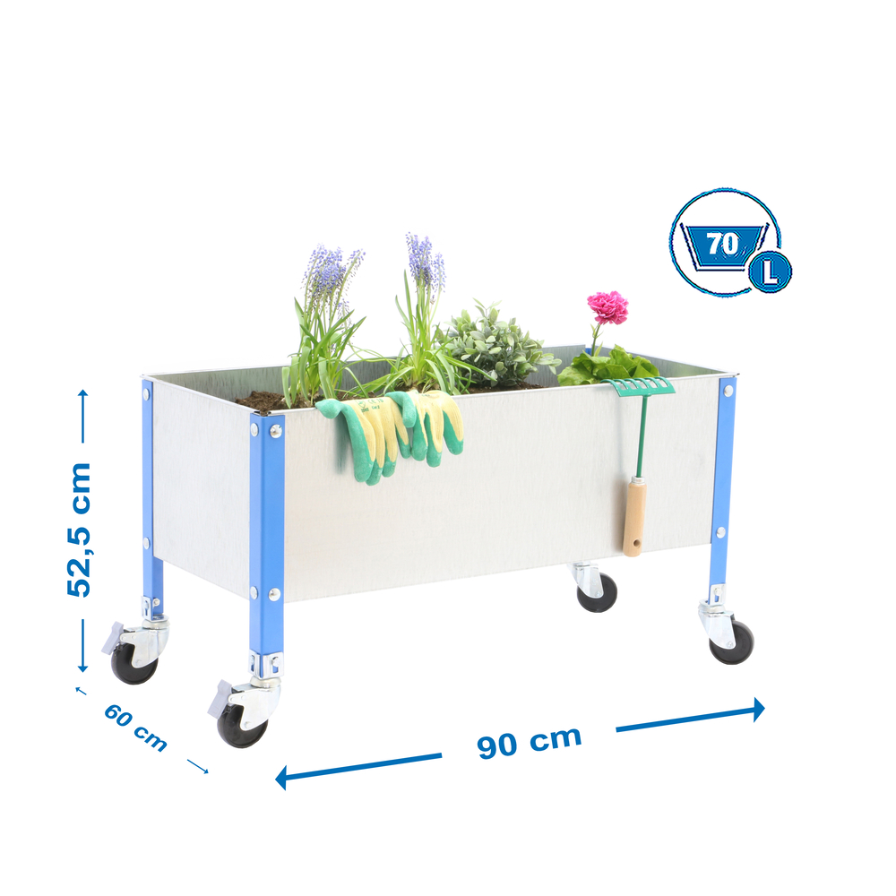 Jardinière mobile extérieure - 485x900x600 - 1 niveau Bleu - SIMON RACK - 8435104986943