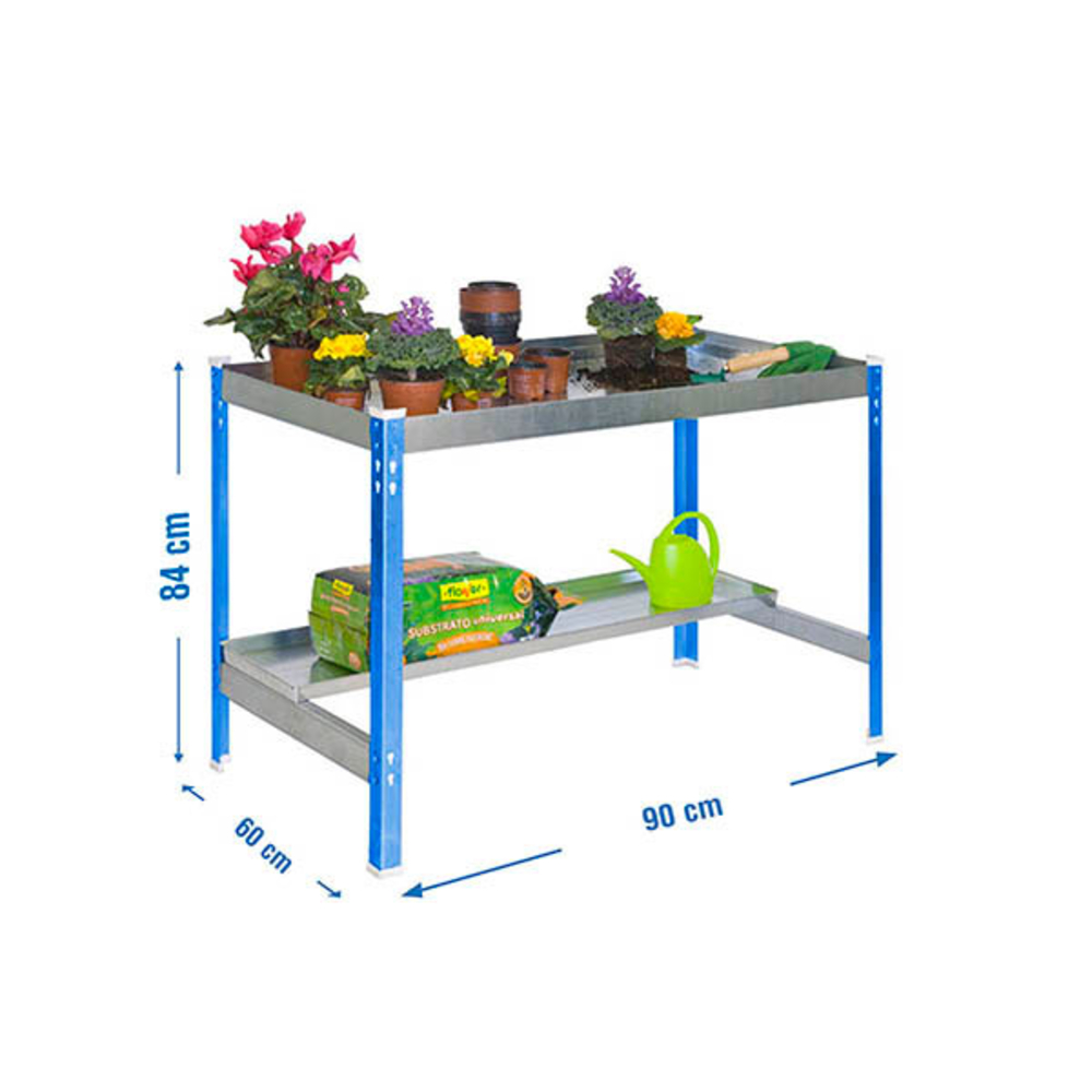 Table de jardin - 840x900x600 - 2 niveaux Bleu - SIMON RACK - 8435104988671
