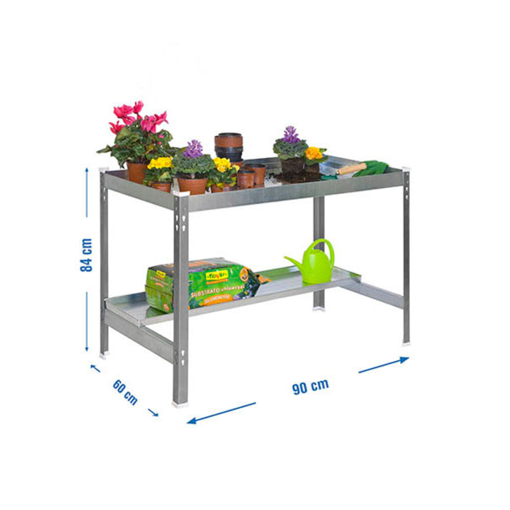Table de jardin - 840x900x600 - 2 niveaux Gris - SIMON RACK - 8435104988701