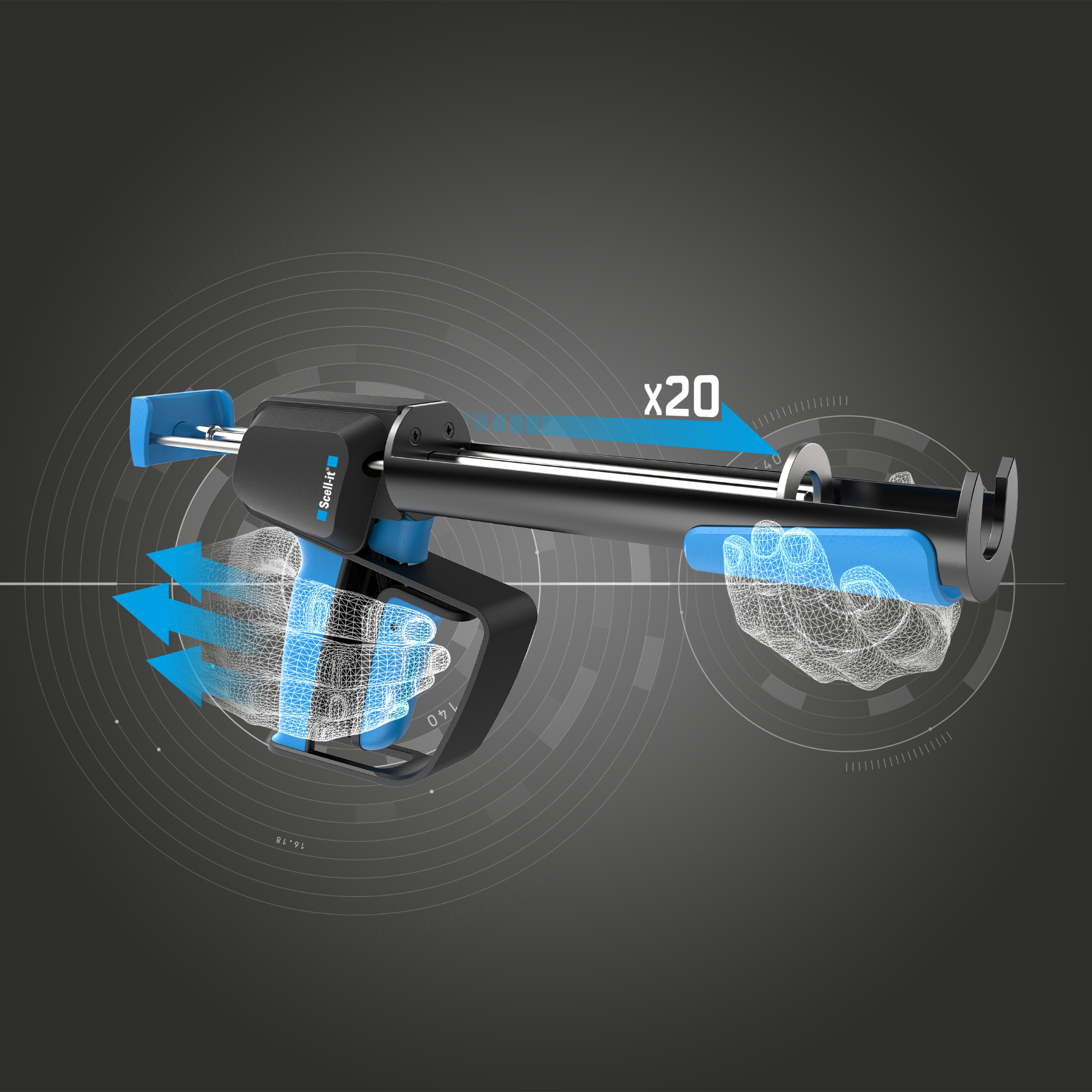 PISTOLET MANUEL ERGONOMIQUE PREMIUM - SCELL-IT - EASYPUSH300-C