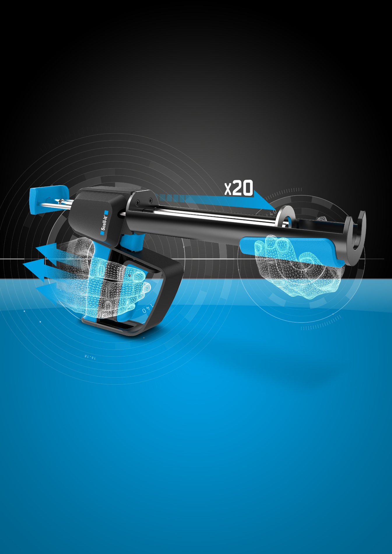 PISTOLET MANUEL ERGONOMIQUE PREMIUM - SCELL-IT - EASYPUSH300-C