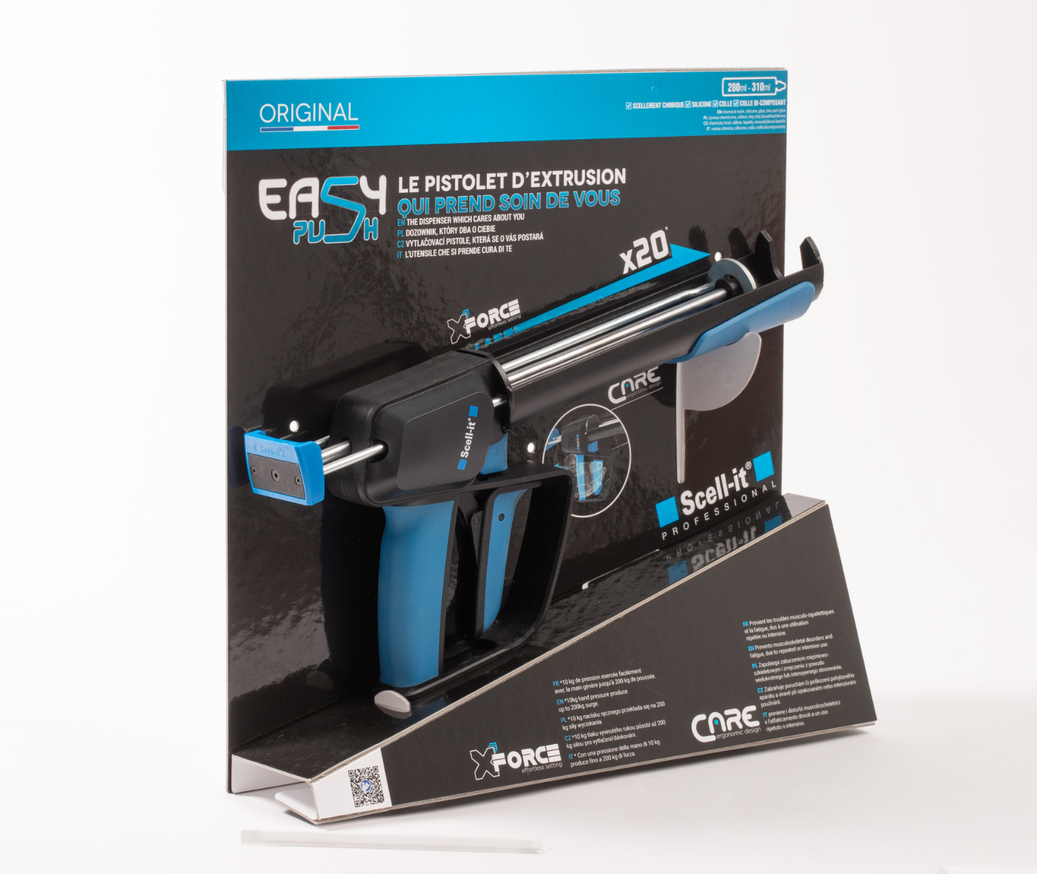 PISTOLET MANUEL ERGONOMIQUE PREMIUM - SCELL-IT - EASYPUSH300-C