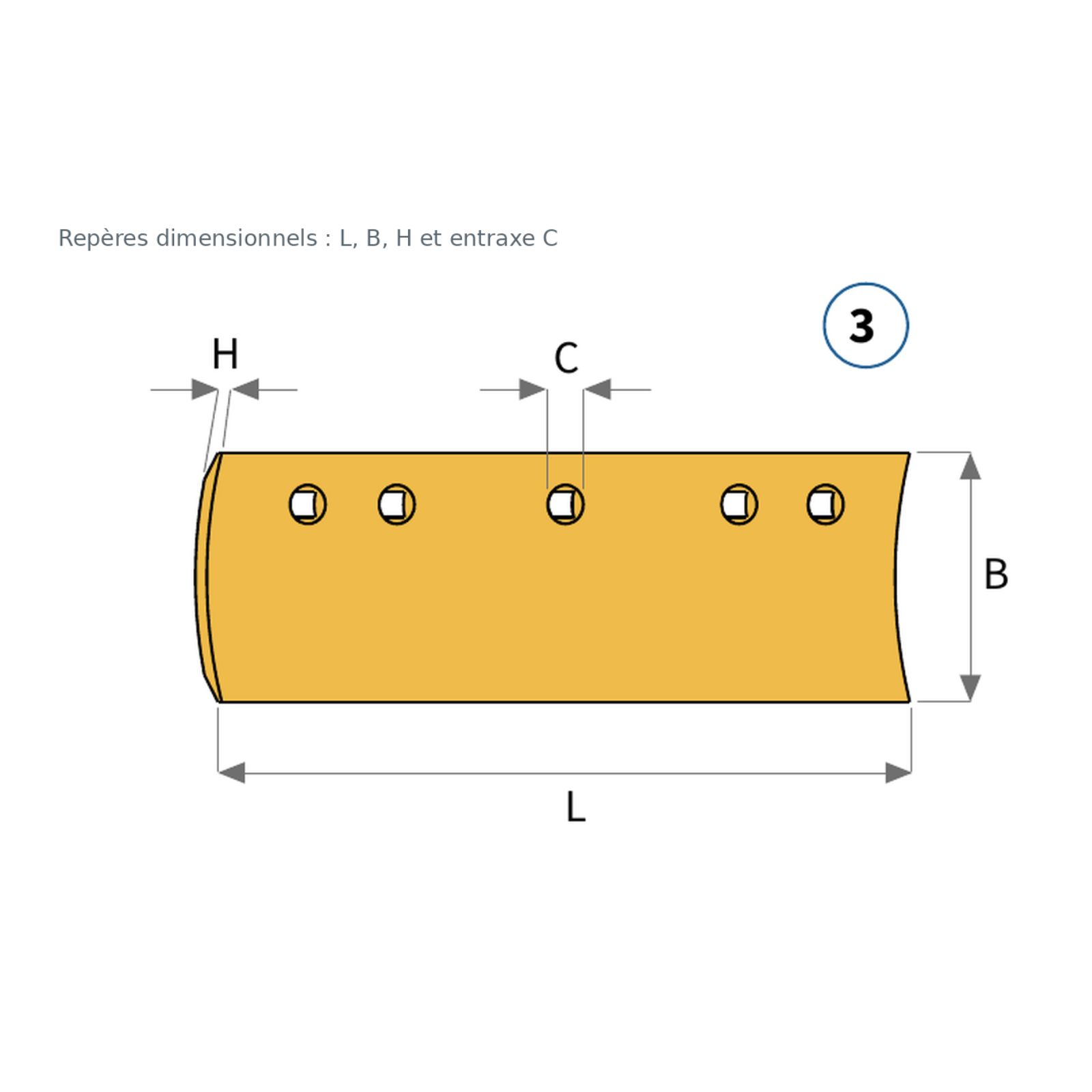Lame centrale pour 120GC, 120, 120B - 1 524 x 152 x 16 mm - ESTI - 7D-4508