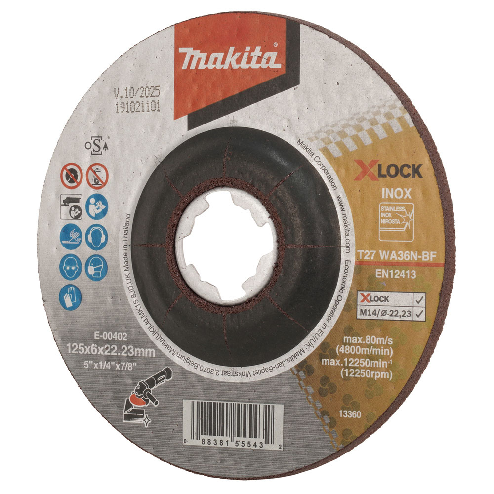 MEULE A EBARBER INOX X-LOCK 125X6X22,23MM WA36N - MAKITA - E-00402