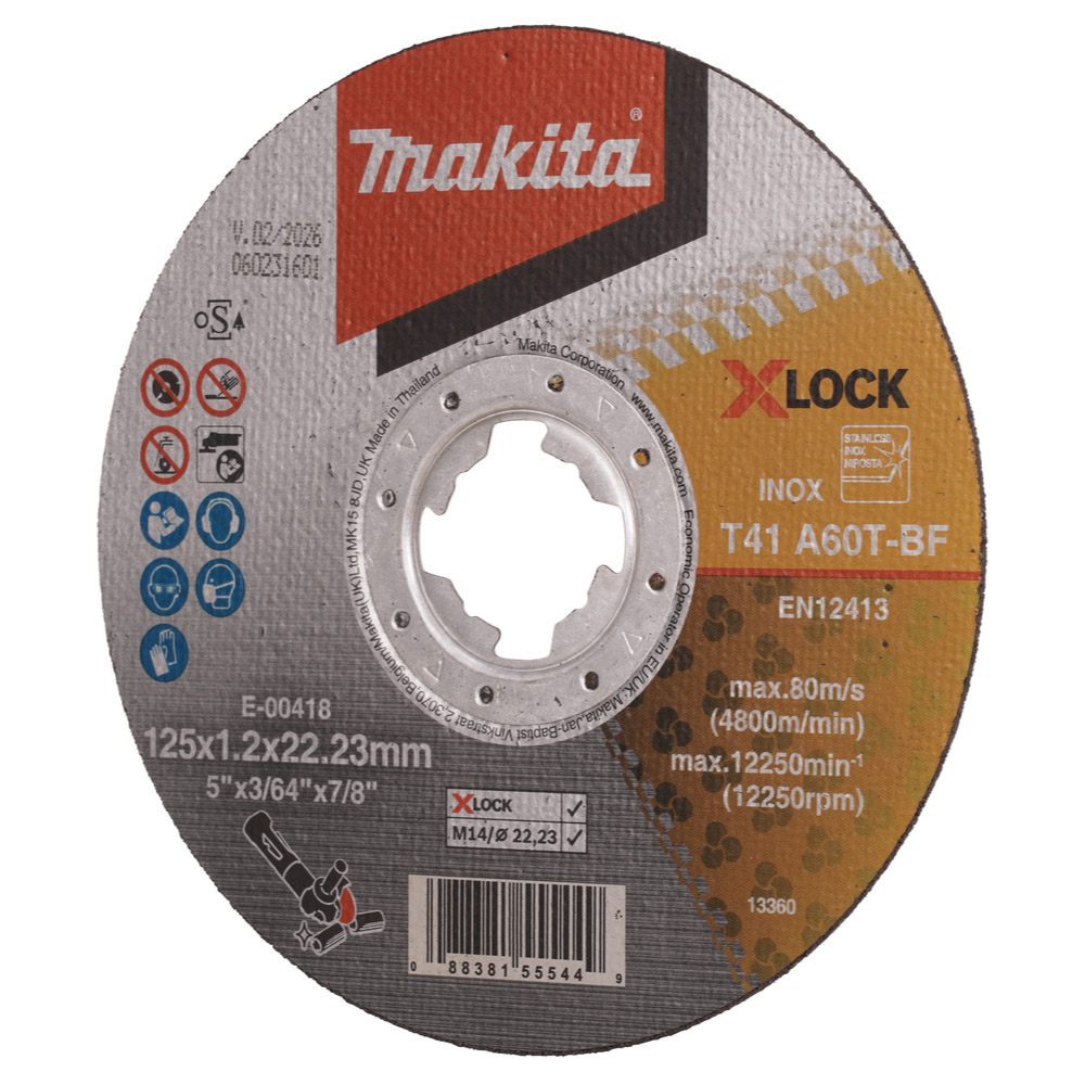 DISC TRONC INOX X-LOCK 125x1.2x22.23 A60T - MAKITA - E-00418