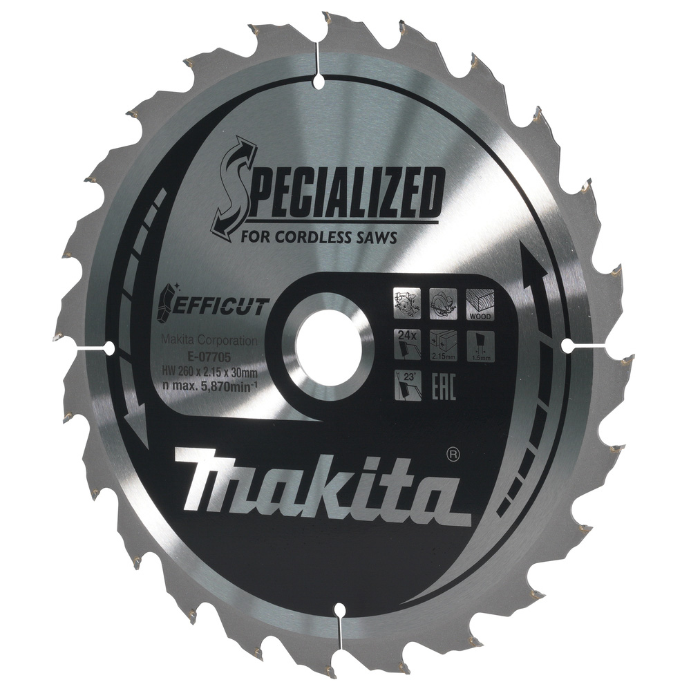LAME CARBURE BOIS EFFICUT 260X30MM 24D - MAKITA - E-07705
