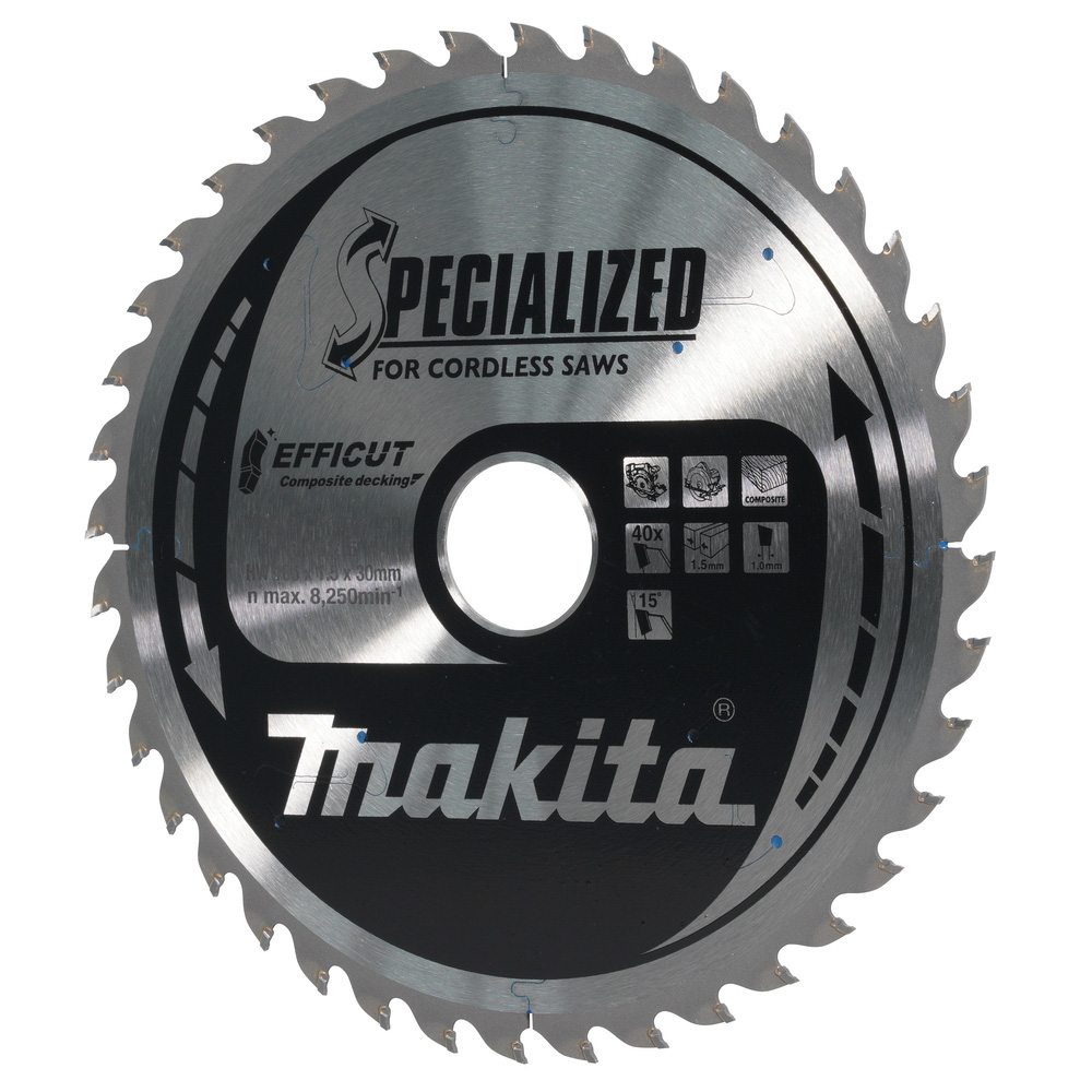 LAME CIRC EFFICUT BOIS COMPOSITE 185x30MM 40D - MAKITA - E-12245