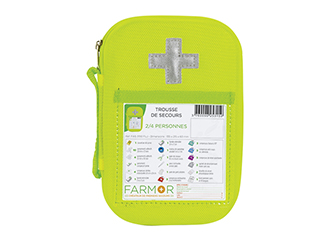 Trousse de secours jaune fluo FARMOR 2/4 personnes-FAS 3150 FLJ