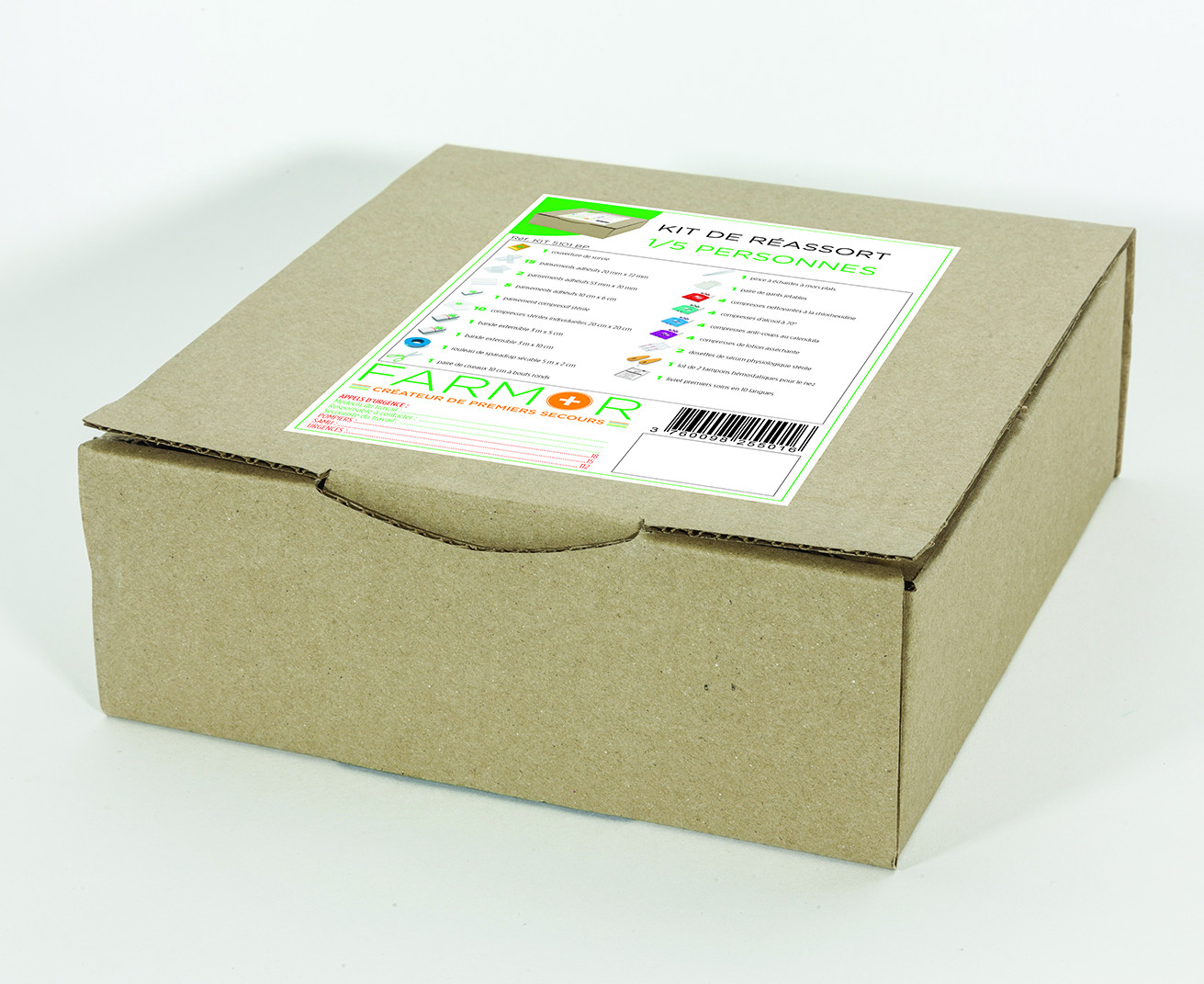 KIT FARMOR DE RÉASSORT POUR ARMOIRE À PHARMACIE 1 À 5 PERSONNES-KIT5101BP